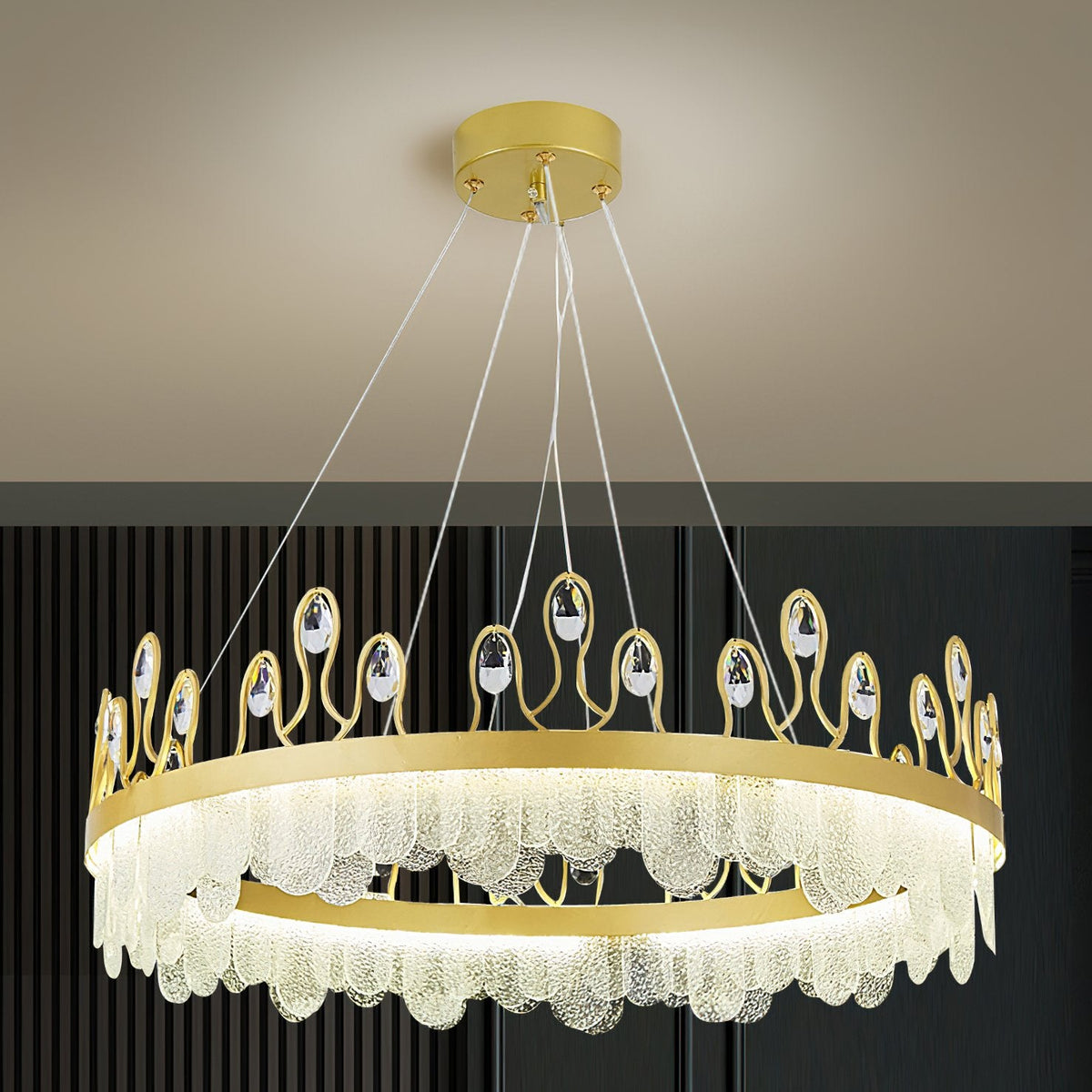 Crown Glass Crystal Chandelier