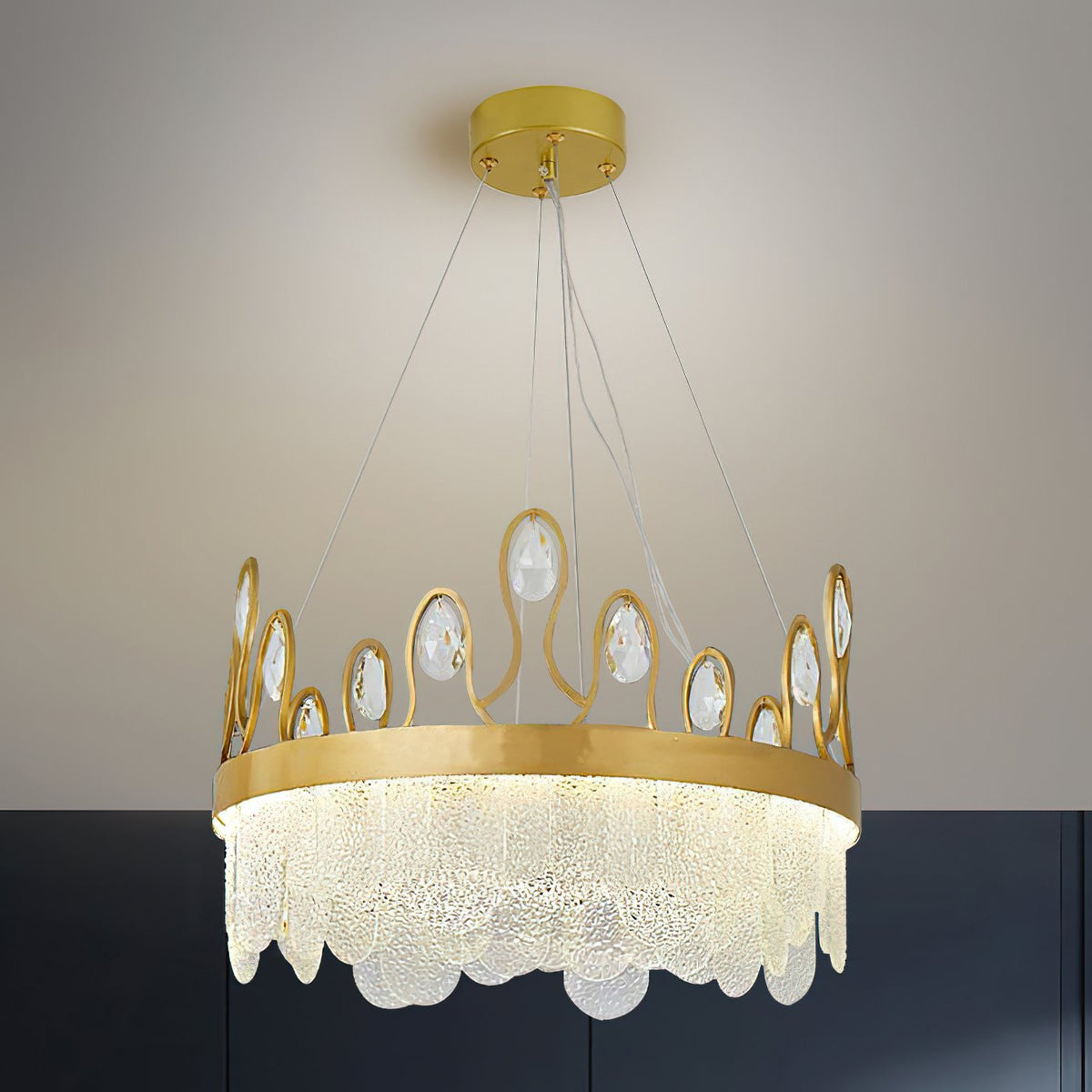 Crown Glass Crystal Chandelier
