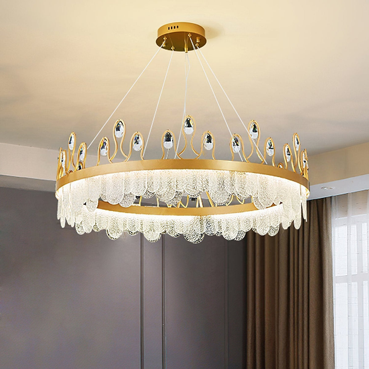 Crown Glass Crystal Chandelier