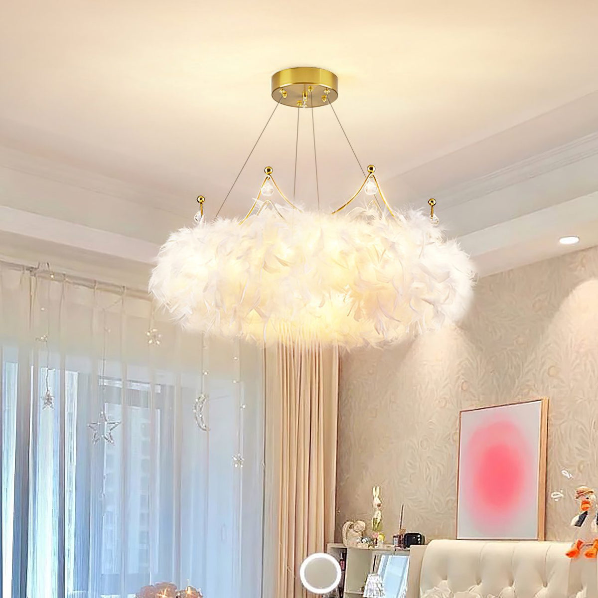 Crown Feather Pendant Light