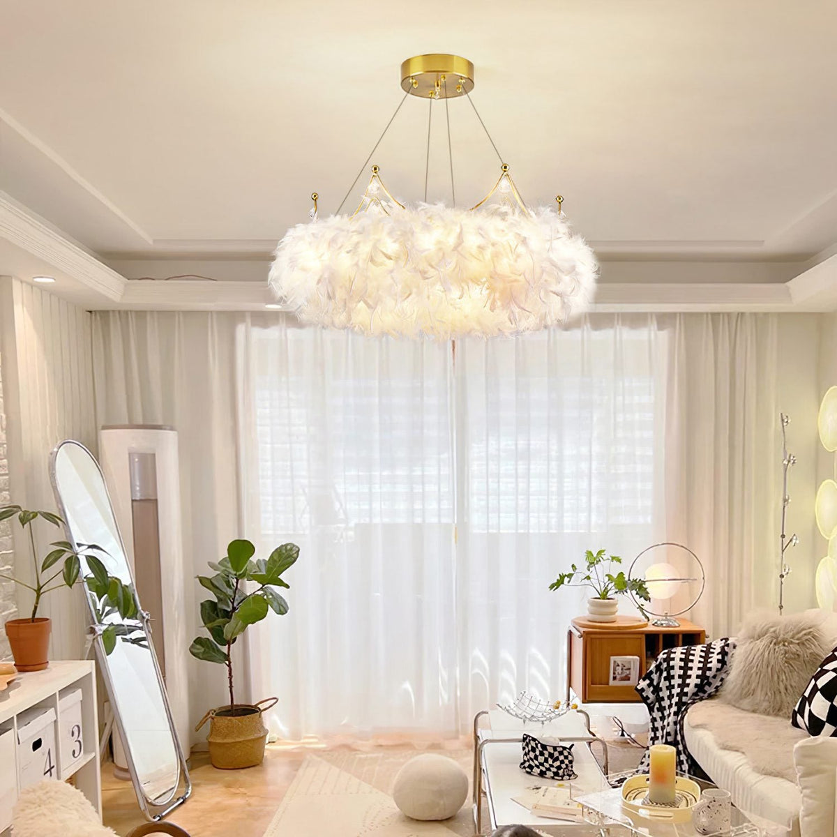 Crown Feather Pendant Light