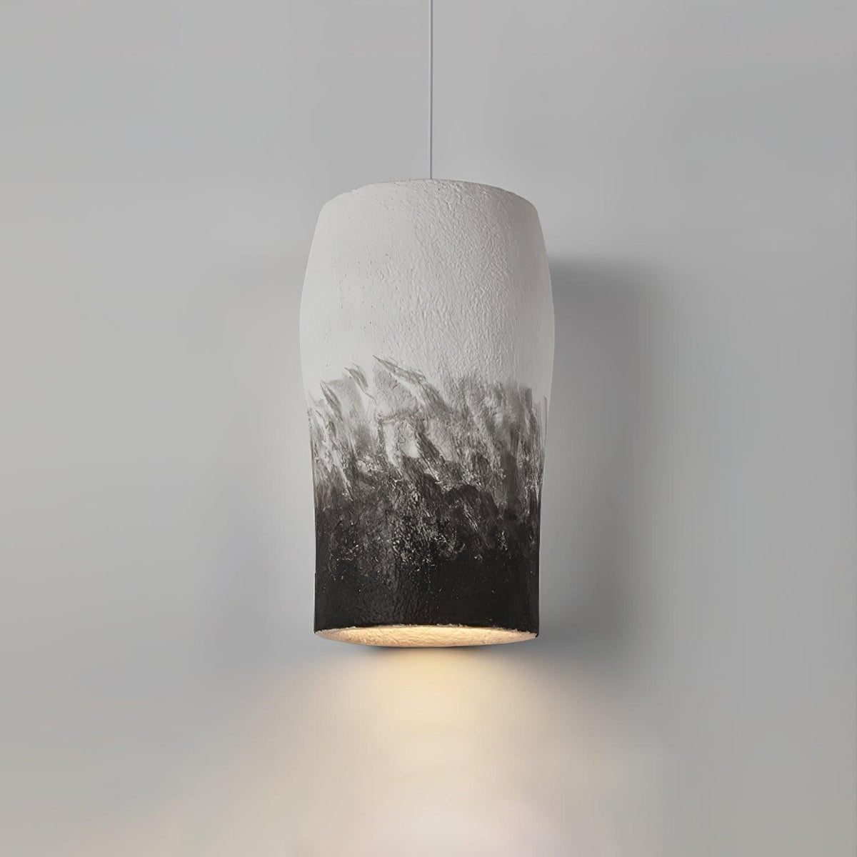 Crust Thin Pendant Light — Sculptural Wabi-Sabi Ceiling Lamp in Grey