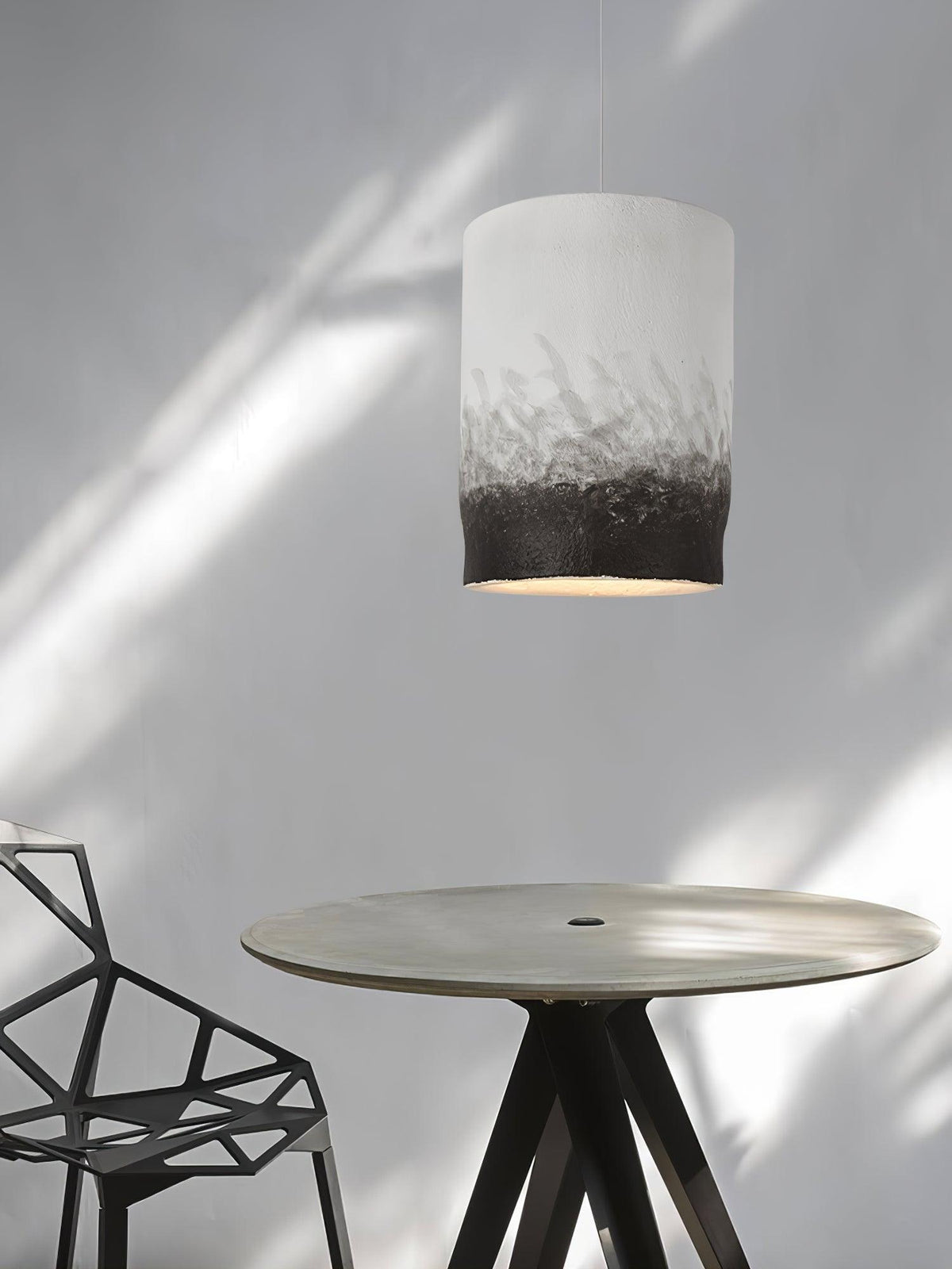 Crust Thin Pendant Light — Sculptural Wabi-Sabi Ceiling Lamp in Grey