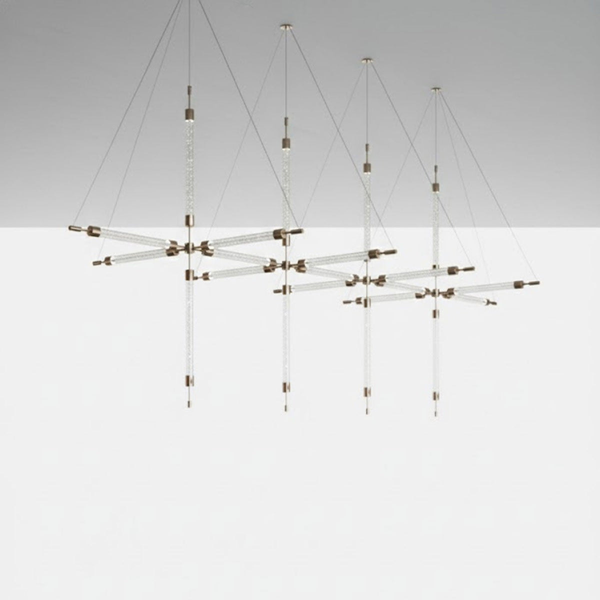Crystal Grid Custom Chandelier – Bespoke LED Pendant for Modern Interiors