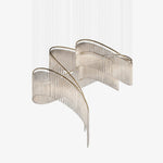 Rivella Cascade Fringe Chandelier — Crystal Glass & Gold LED Pendant Light