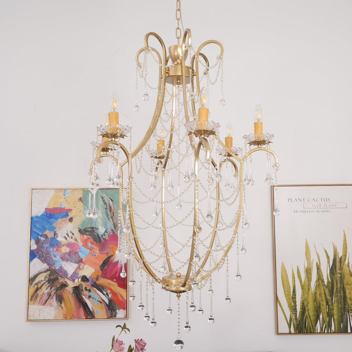 Birdcage Crystal Chandelier with Vintage Gold Finish