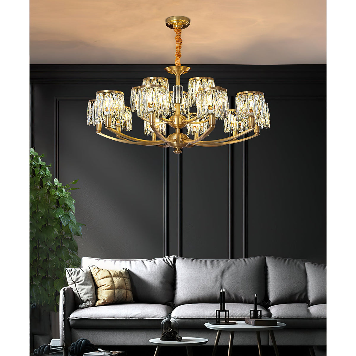 crystal-column-brass-chandelier