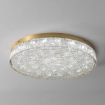 Crystal Core Ceiling Lamp in Brass and Resin – Modern Flush Mount Light
