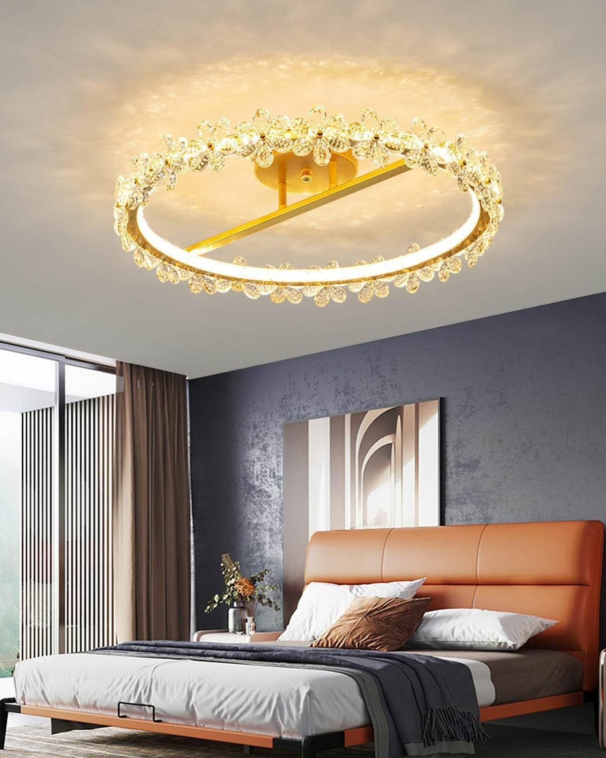 Crystal Flower Ceiling Lamp