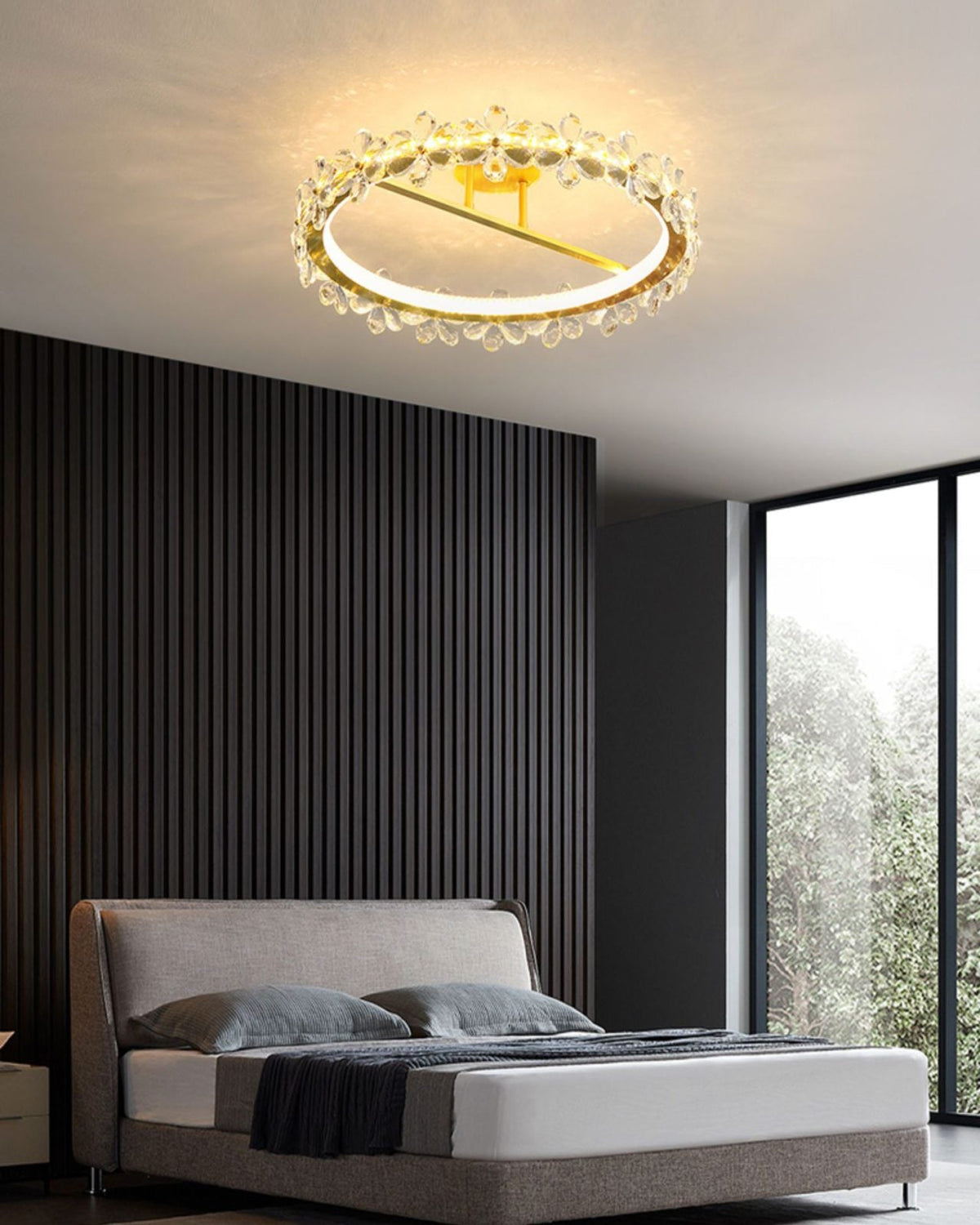Crystal Flower Ceiling Lamp
