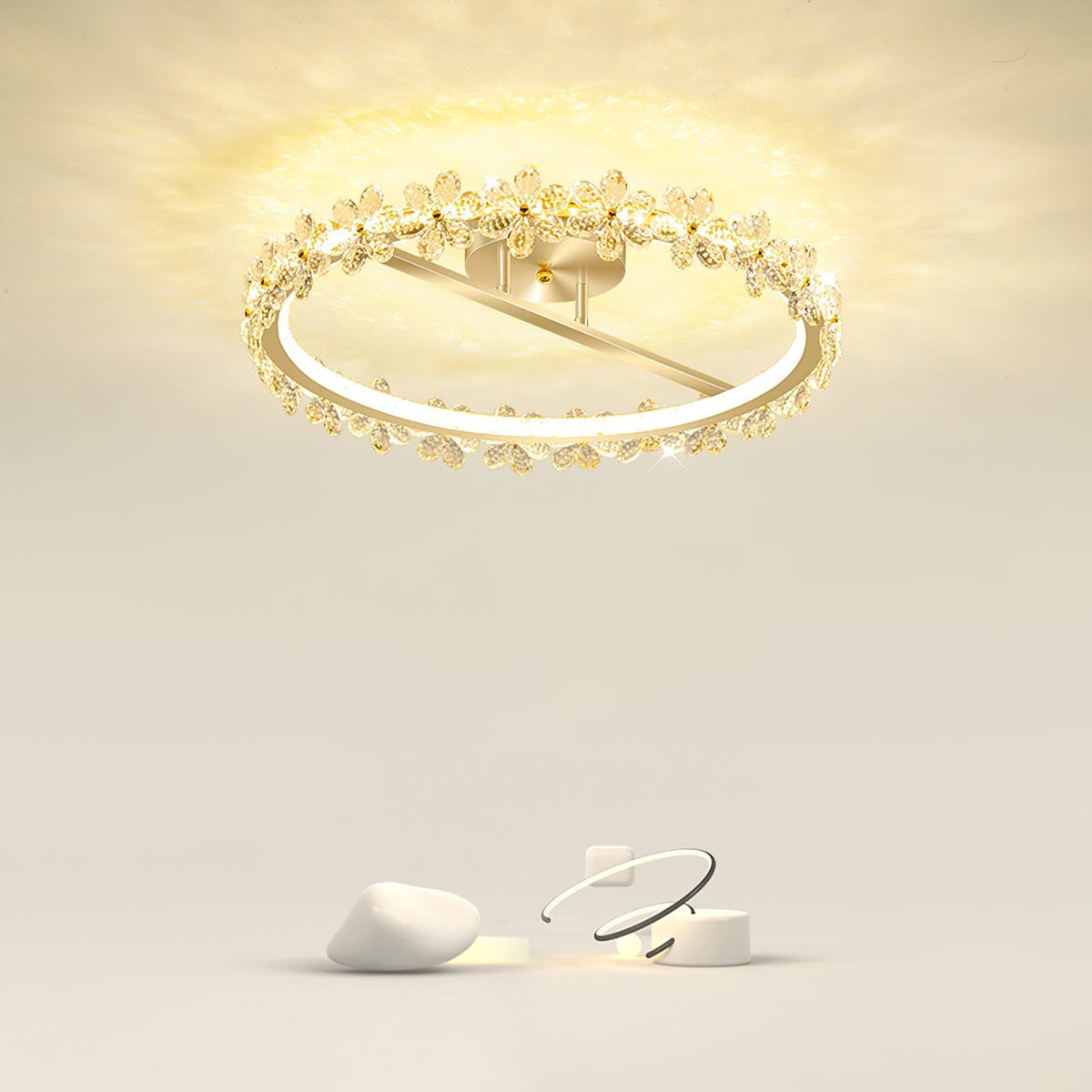 Crystal Flower Ceiling Lamp