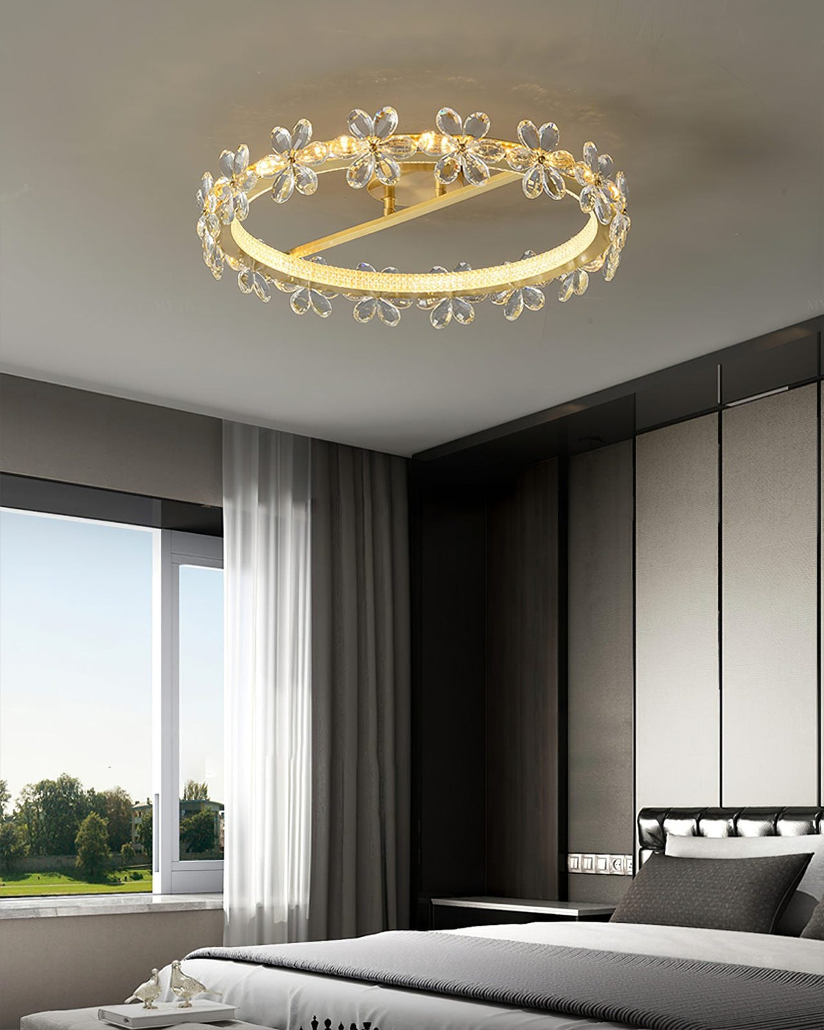 Crystal Flower Ceiling Lamp