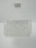 Crystal Frame Chandelier – Modern Geometric Pendant Light for Dining Room and Living Room
