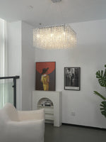 Crystal Frame Chandelier – Modern Geometric Pendant Light for Dining Room and Living Room