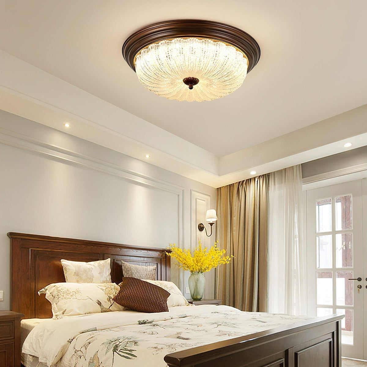Crystal Glass Dome Ceiling Lamp