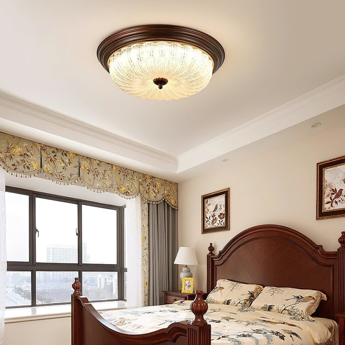 Crystal Glass Dome Ceiling Lamp