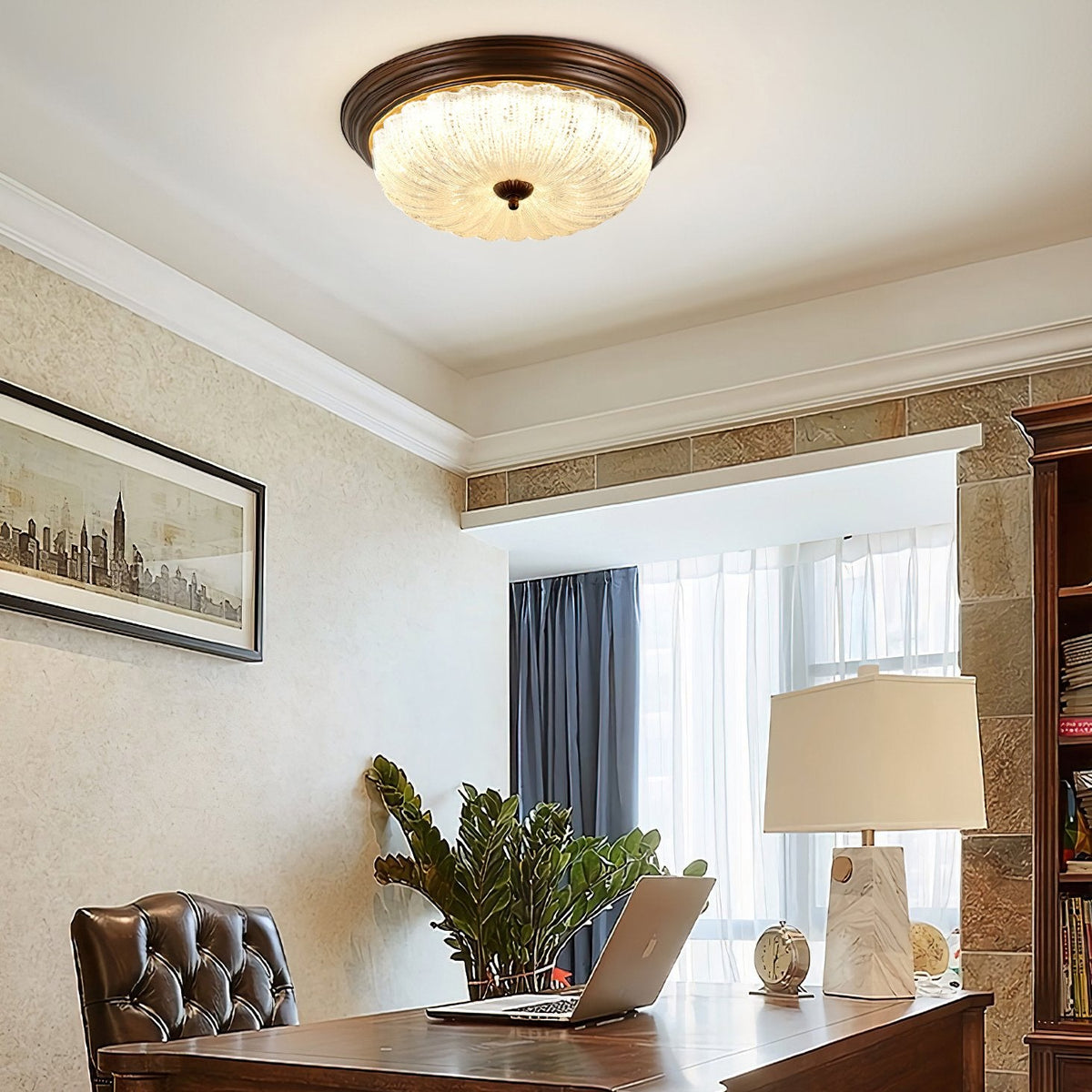 Crystal Glass Dome Ceiling Lamp