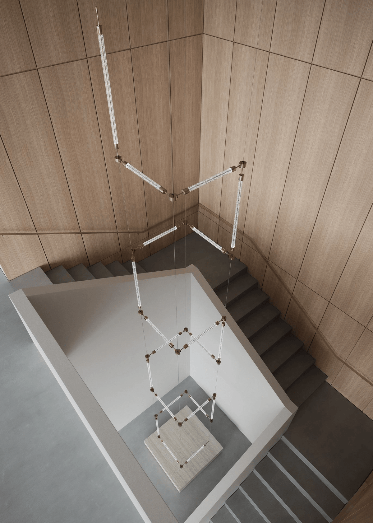 Crystal Grid Custom Chandelier – Bespoke LED Pendant for Modern Interiors
