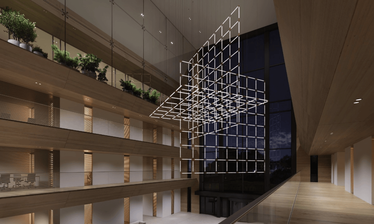 Crystal Grid Custom Chandelier – Bespoke LED Pendant for Modern Interiors