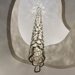 Crystal Mosaic Column Chandelier | Modern Crystal Pendant Light for Dining Room & Foyer