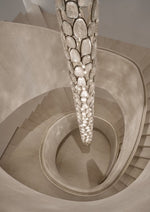 Crystal Mosaic Column Chandelier | Modern Crystal Pendant Light for Dining Room & Foyer