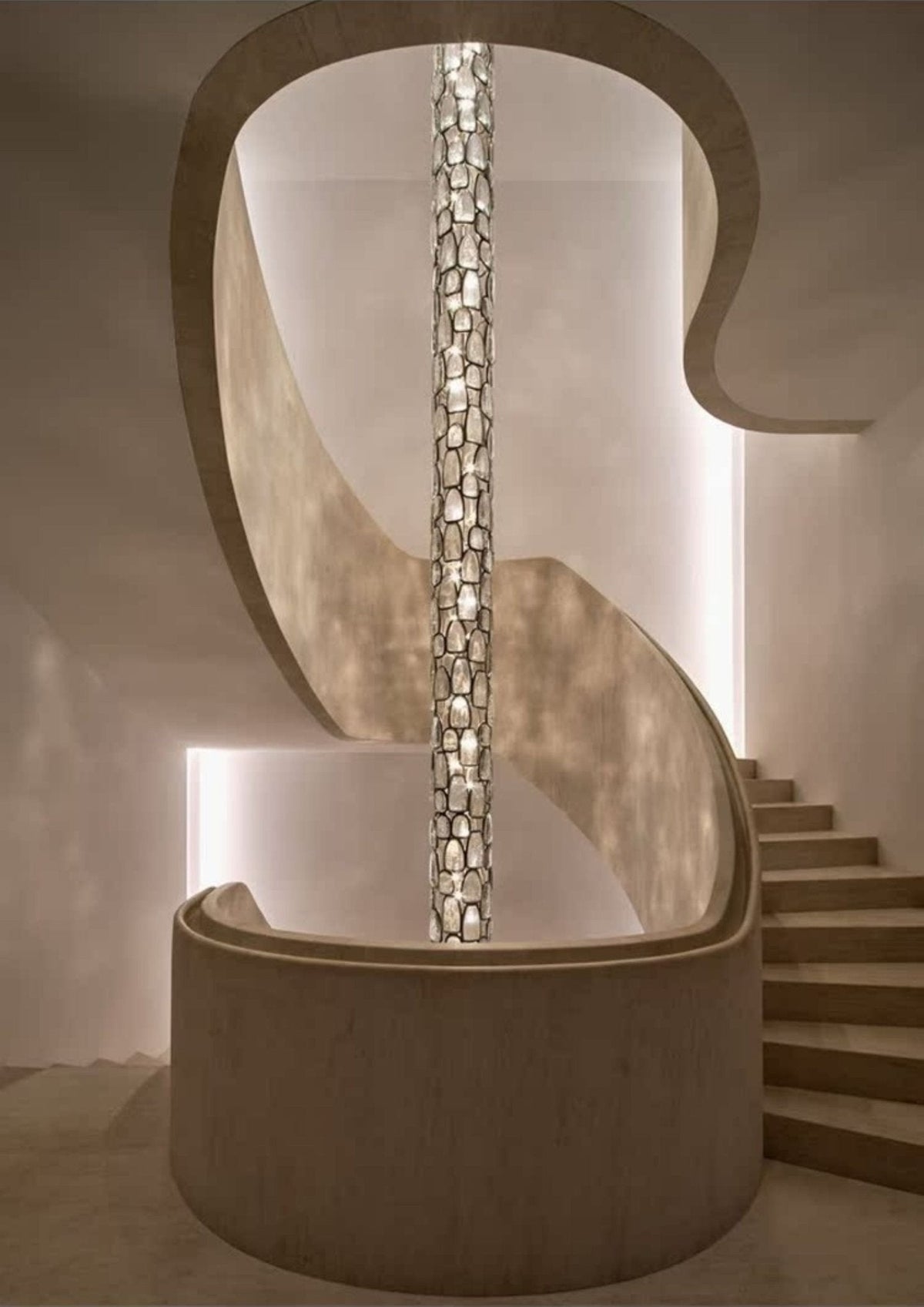 Crystal Mosaic Column Chandelier | Modern Crystal Pendant Light for Dining Room & Foyer