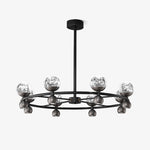 Crystal Nebula Chandelier – Modern Brass and Glass Pendant Light