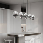 Crystal Nebula Chandelier – Modern Brass and Glass Pendant Light