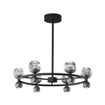 Crystal Nebula Chandelier – Modern Brass and Glass Pendant Light