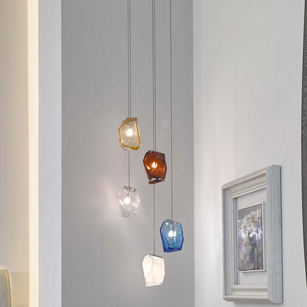 Crystal Rock Cluster Pendant Light – Modern Glass Chandelier for Dining & Living Spaces