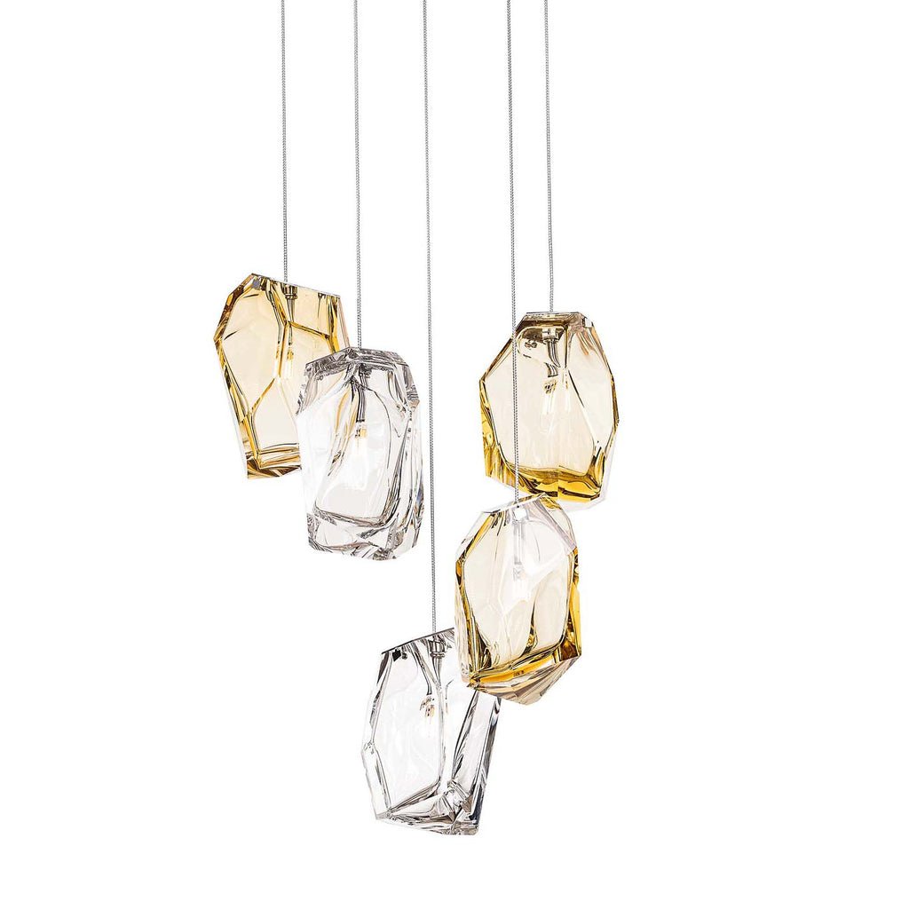 Crystal Rock Cluster Pendant Light – Modern Glass Chandelier for Dining & Living Spaces