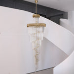 Crystal Spiral Chandelier – Modern Gold Crystal Statement Light for Grand Interiors
