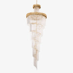 Crystal Spiral Chandelier – Modern Gold Crystal Statement Light for Grand Interiors