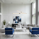 Crystal Stream Linear LED Pendant Light for Dining Room and Kitchen Island