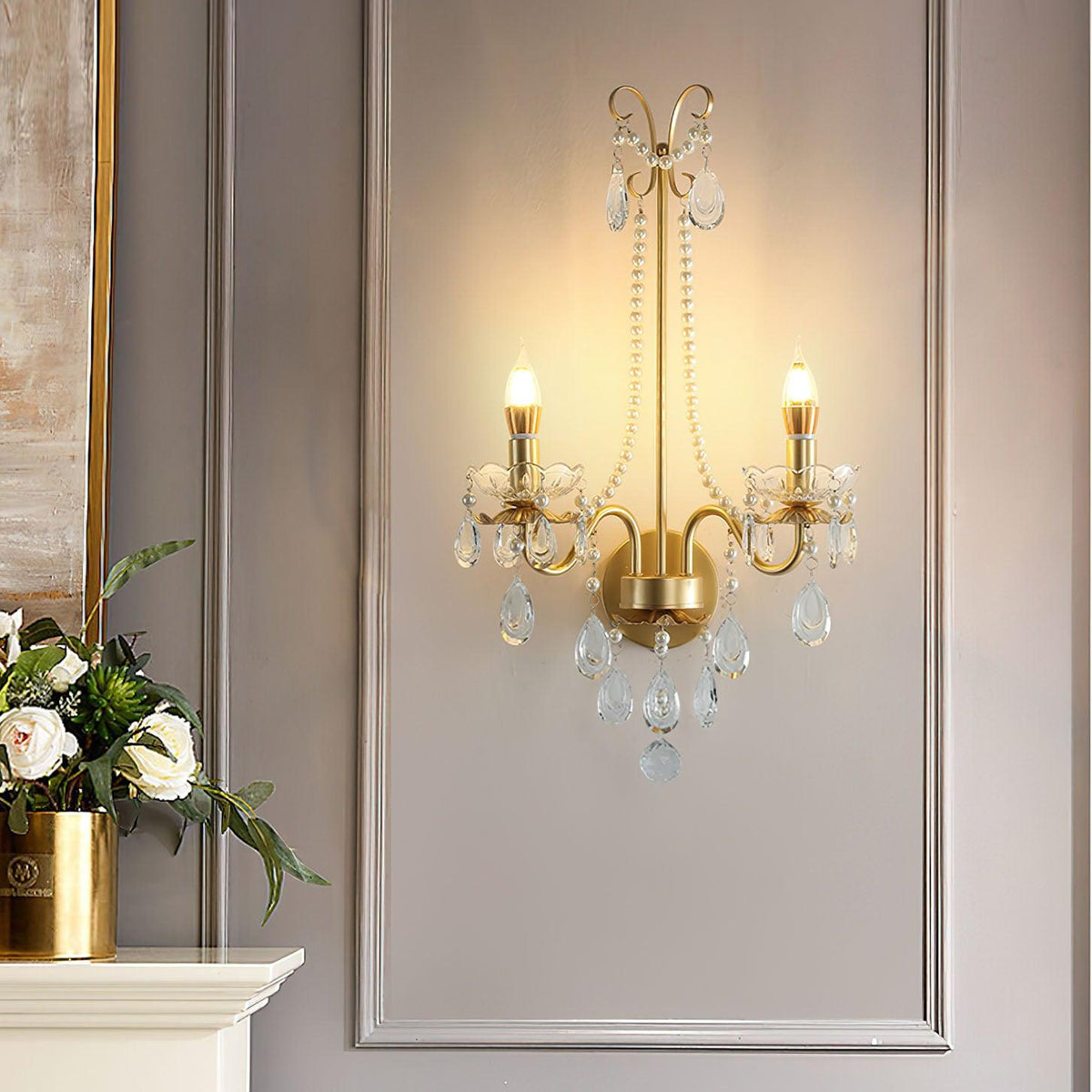Crystal Pearl Wall Lamp
