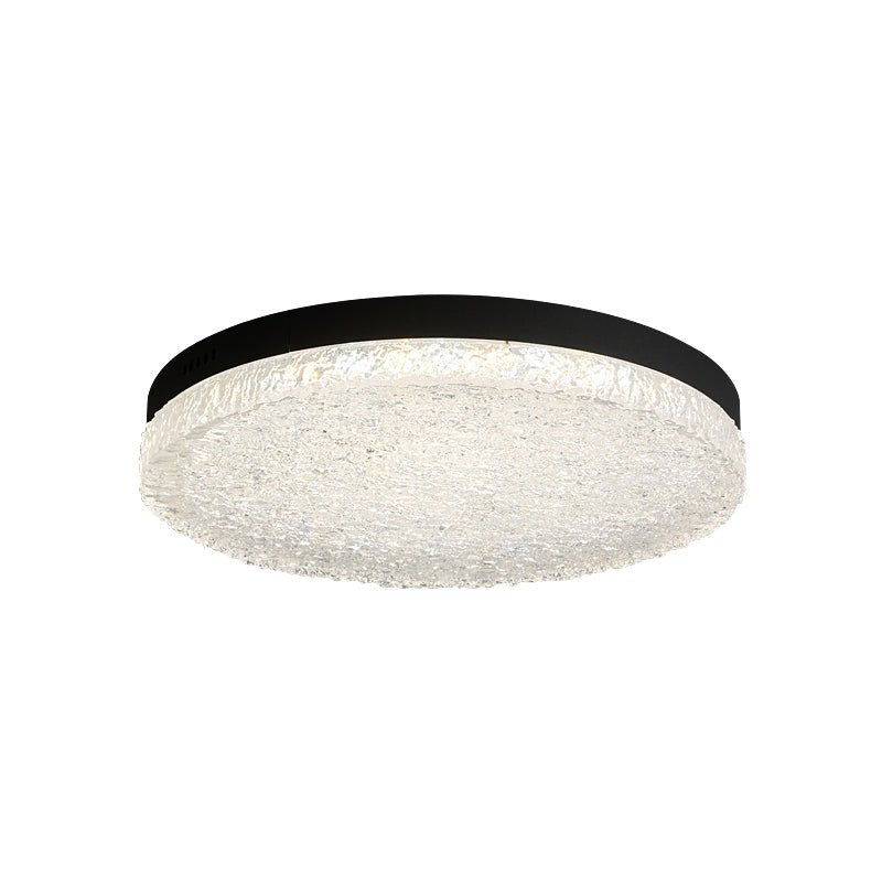 Crystalia Resin Ceiling Light – Modern Flush Mount with Black Iron Frame
