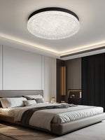 Crystalia Resin Ceiling Light – Modern Flush Mount with Black Iron Frame