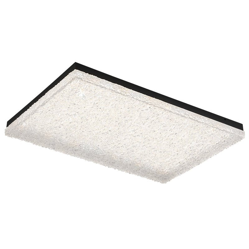 Crystalia Resin Ceiling Light – Modern Flush Mount with Black Iron Frame
