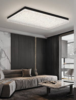 Crystalia Resin Ceiling Light – Modern Flush Mount with Black Iron Frame