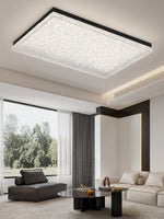 Crystalia Resin Ceiling Light – Modern Flush Mount with Black Iron Frame