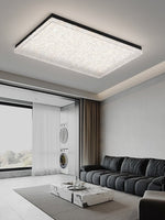 Crystalia Resin Ceiling Light – Modern Flush Mount with Black Iron Frame