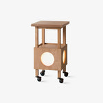 Cubby Mobile Table Lamp in Cherry Wood and Acrylic