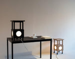 Cubby Mobile Table Lamp in Cherry Wood and Acrylic