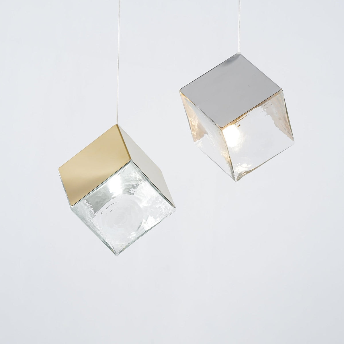Cubic Luster Cascade Chandelier – Modern Geometric Crystal Pendant Light