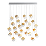 Cubic Luster Cascade Chandelier – Modern Geometric Crystal Pendant Light