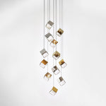 Cubic Luster Cascade Chandelier – Modern Geometric Crystal Pendant Light