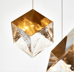 Cubic Luster Cascade Chandelier – Modern Geometric Crystal Pendant Light