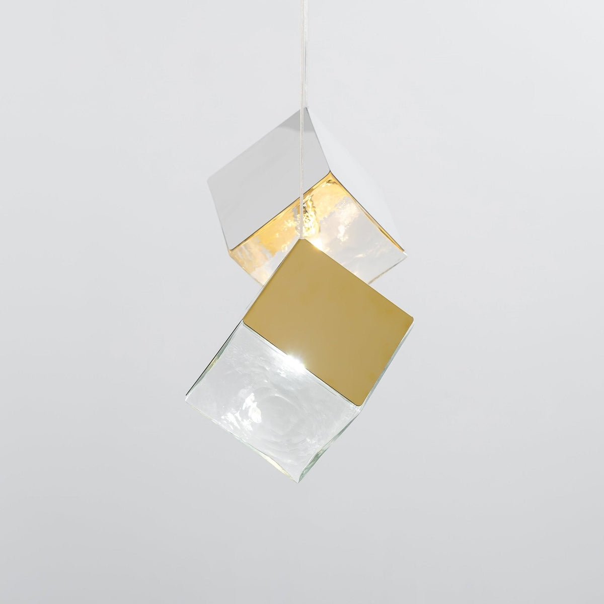 Cubic Luster Cascade Chandelier – Modern Geometric Crystal Pendant Light