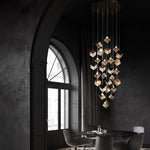 Cubic Luster Cascade Chandelier – Modern Geometric Crystal Pendant Light