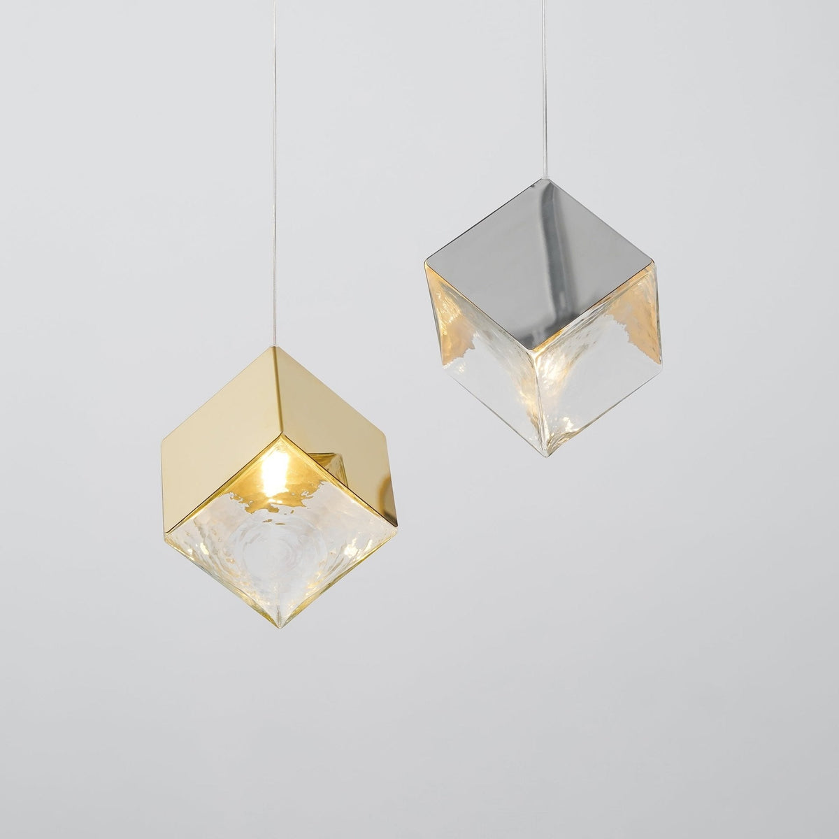 Cubic Luster Cascade Chandelier – Modern Geometric Crystal Pendant Light